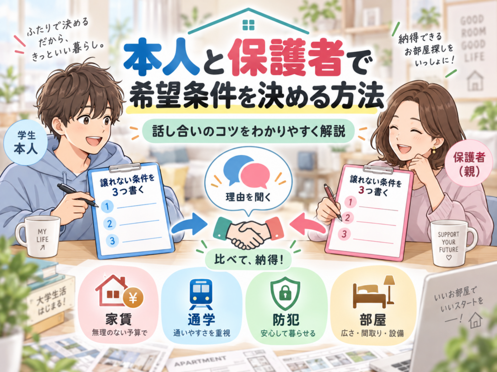 本人と保護者で希望条件を決める方法