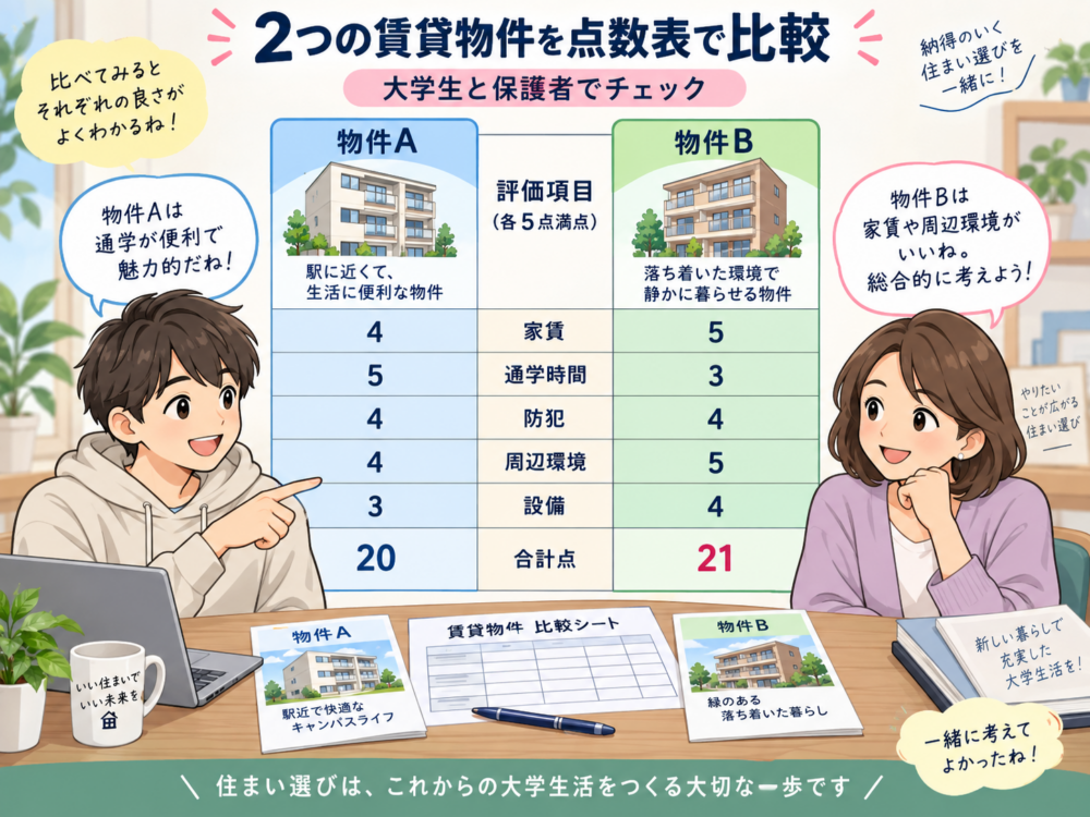 物件を比べるための3段階チェックシート