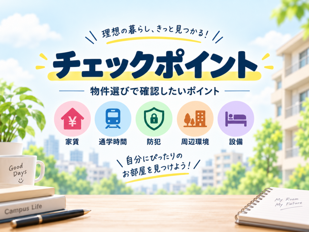 大学生が賃貸物件を選ぶときのチェックポイント