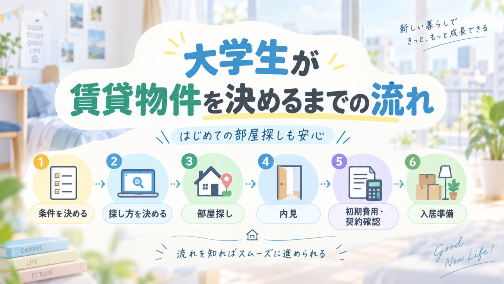 大学生が賃貸物件を決めるまでの流れ